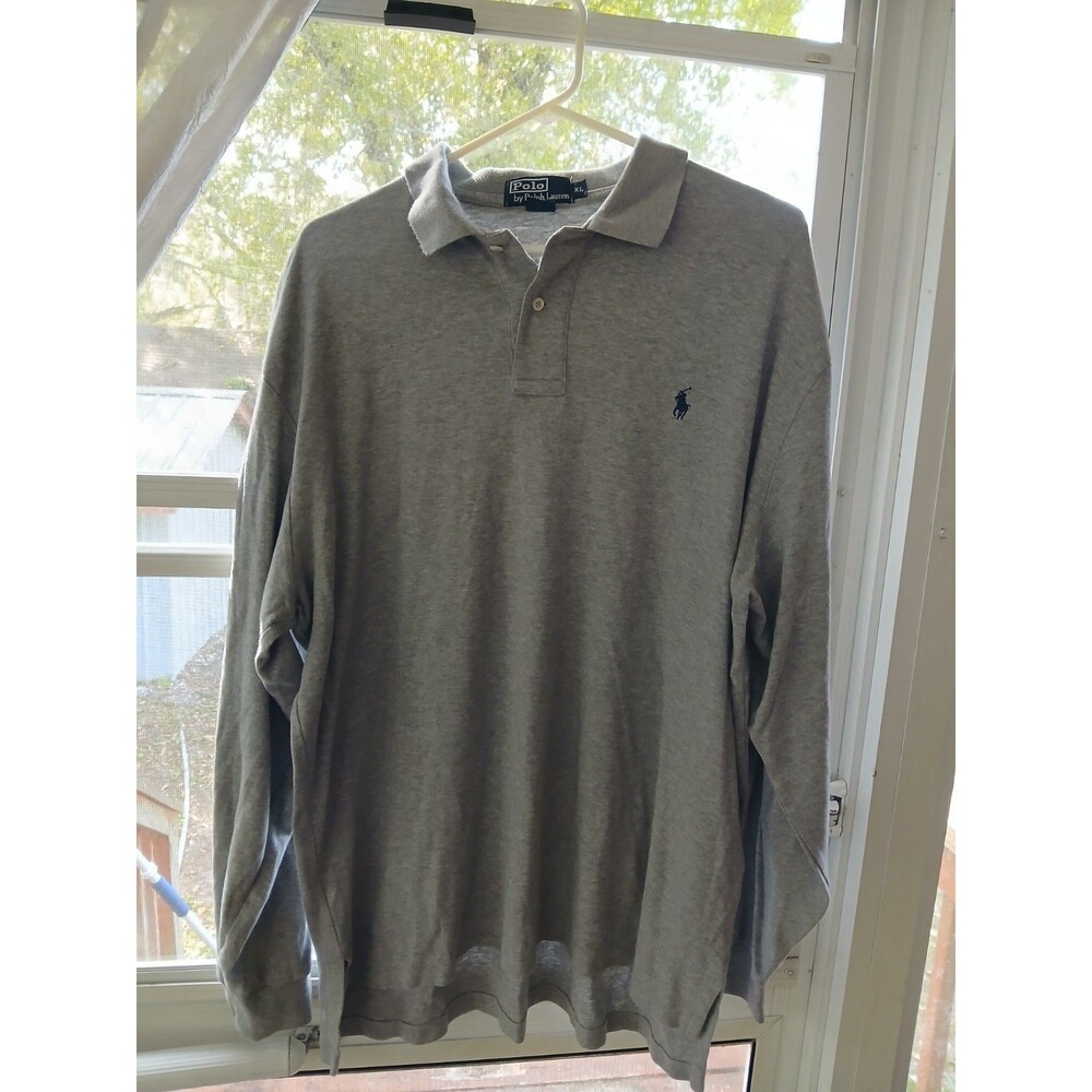 Ralph Lauren Polo Long Sleeve XL Grey with Blue Horse